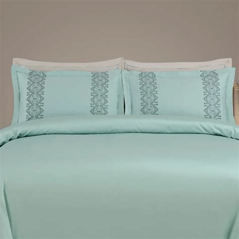 Malako Luxe Collection: 550 TC Mint Green Premium Embroidered Bedding ...