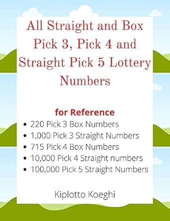 All Straight and Box Pick 3, Pick 4 and Straight Pick 5 Lottery Numbers ...