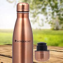 Wonderchef Hydro-Bot Stainless Steel Single Wall Water Bottle, 650ml ...