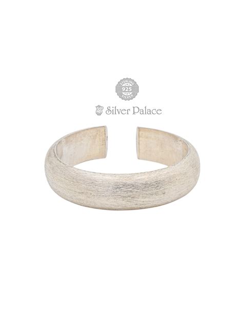 92.5 Sterling Silver Bhava Collection Ribbed Cuff For Men - Silver Palace