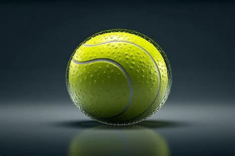 A salmon colored tennis ball isolated on a dark background copy space ...