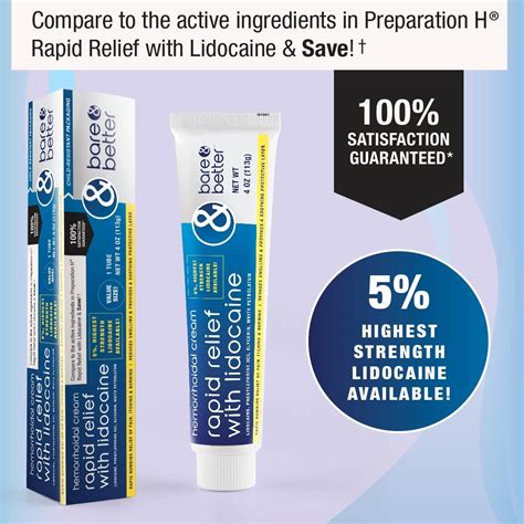 Buy Hemorrhoid Symptom Treatment Cream, Rapid Relief with 5% Lidocaine ...