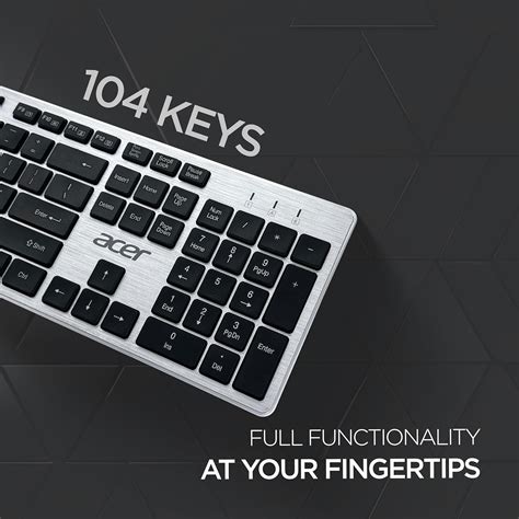 Acer Fusion Wireless Keyboard and Mouse Combo, Durable Stylish Design ...