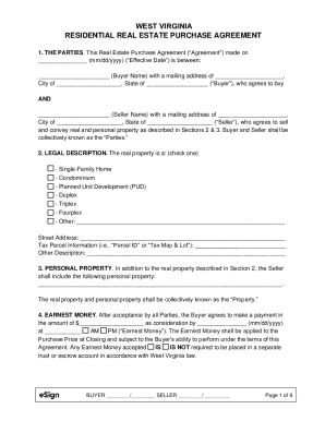 Fillable Online Residential Real Estate Purchase Agreement Fax Email ...