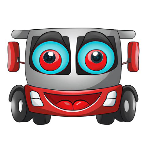 Bonito caminhão de desenho animado com enormes olhos arregalados ...