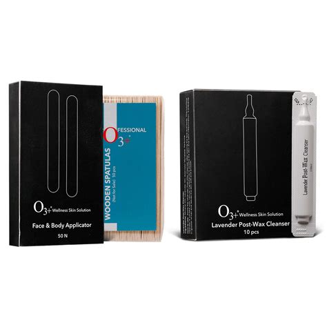 O3+ Face & Body Wax Applicator (50 pcs) & Lavender Post Wax Cleanser ...