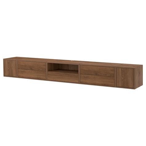 EKET media storage combination, brown/walnut effect with doors ...
