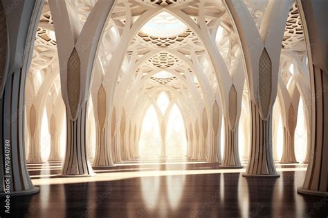 An arched neoclassical building with hanging PTT banners