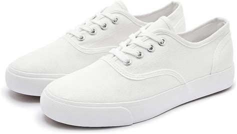 Buy Women's White Canvas Shoes Fashion Canvas Sneakers Casual Shoes for ...