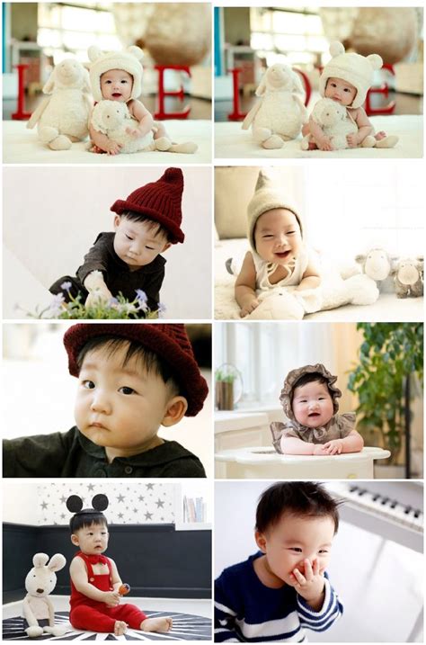 儿童宝宝样片韩式男孩女孩模特周岁人物照片样板影楼摄影图片素材