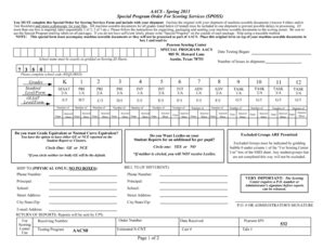 Fillable Online aacs Special Program Order For Scoring Services (SPOSS ...