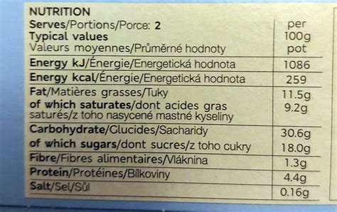 Tiramisu Nutrition Info