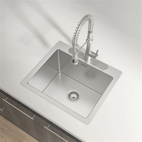 AS362 25" x 22" x 14" 18G Single Bowl Handcrafted Undermount Stainless ...