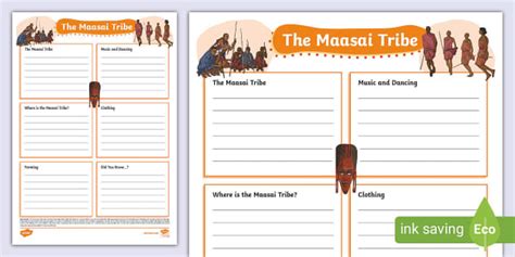 Maasai Tribe Fact File Template (teacher made) - Twinkl