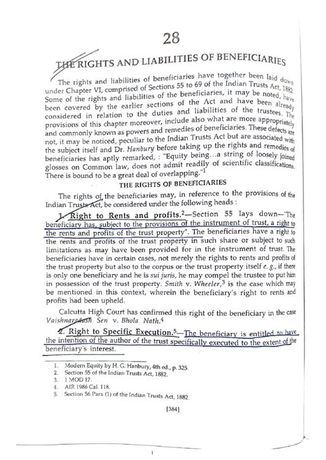 Rights of benificiary - 28 THE RIGHTS AND LIABILITIES OF BENEFICIARIES ...