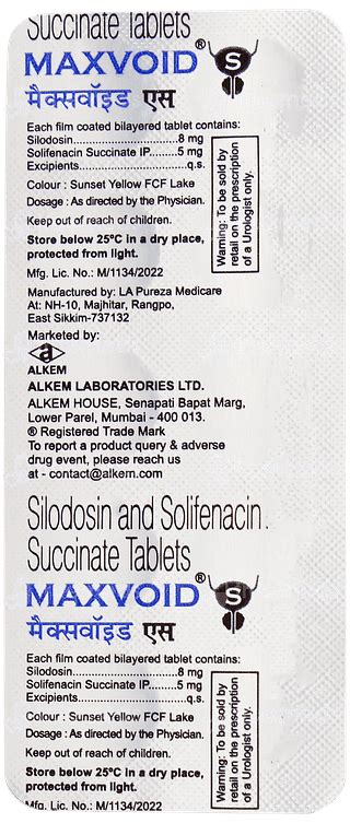 Maxvoid S 85 Mg Tablet 10 - Uses, Side Effects, Dosage, Price | Truemeds