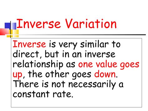 Direct and Inverse variations | PPT