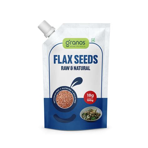 Granos Flax Seeds Raw & Natural 250g Spout Pack