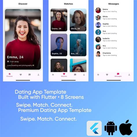 Flutter Dating App Template - Swipe & Match - Etsy
