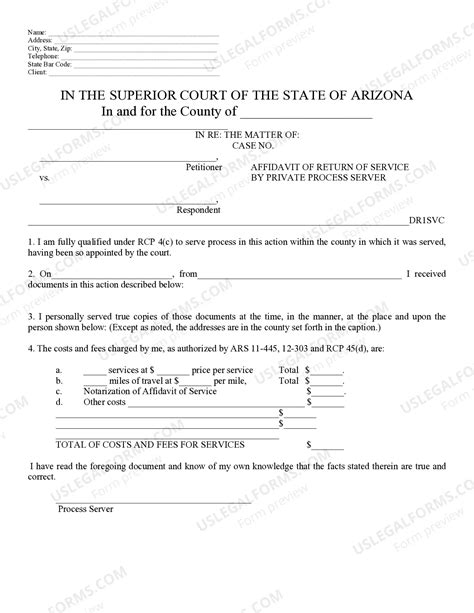 Image result for Process Server Affidavit of Service Form