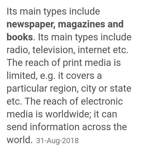 what are the different means of print and electronic media - Brainly.in