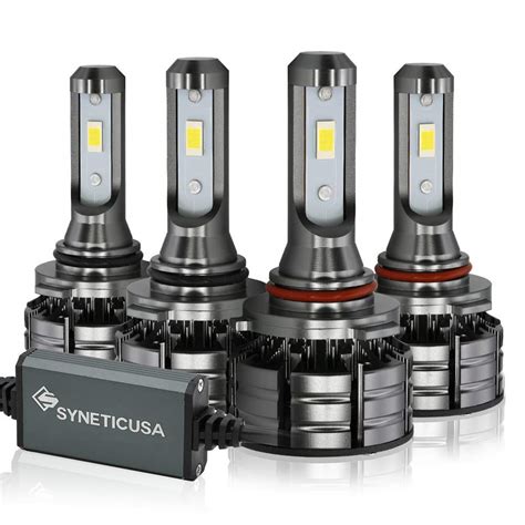 Syneticusa 9005/9006 Combo Package CSP LED Headlight Bulbs High Low ...