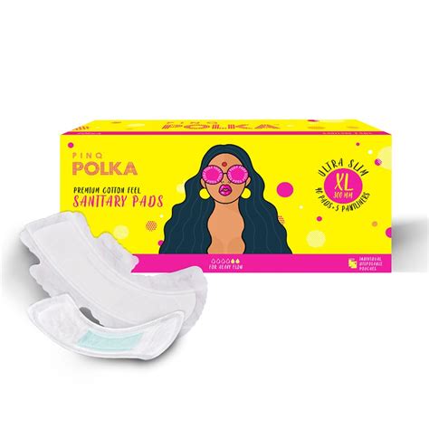 PINQ POLKA Sanitary Pads For Women|40 Pads XL 300MM|Premium Ultra Thin ...