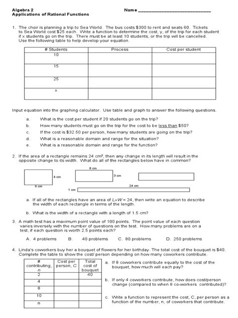 Applications of Rational Functions (2021) | PDF | Length | Function ...
