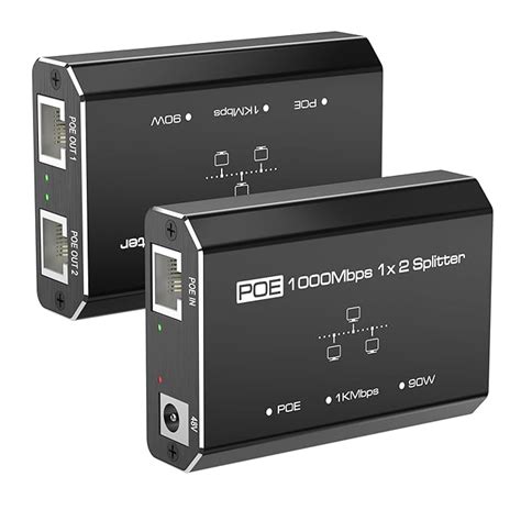 2-Port Gigabit PoE Extender, POE Ethernet Splitter 1 to 2, Gigabit ...