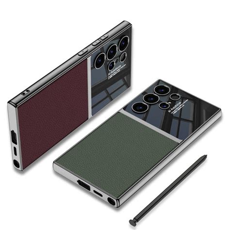 Samsung S24 Ultra Luxury Leather Back Cover With Large Window Camera P ...