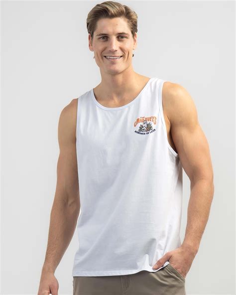 Shop The Mad Hueys Schooner Or Later Singlet In White - Fast Shipping ...