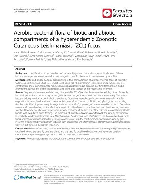 SOLUTION: Aerobic bacterial flora of biotic and abiotic compartments of a hyperendemic zoonotic ...