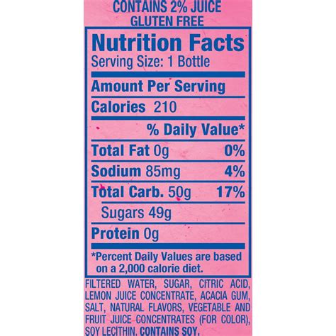 country time pink lemonade nutrition facts