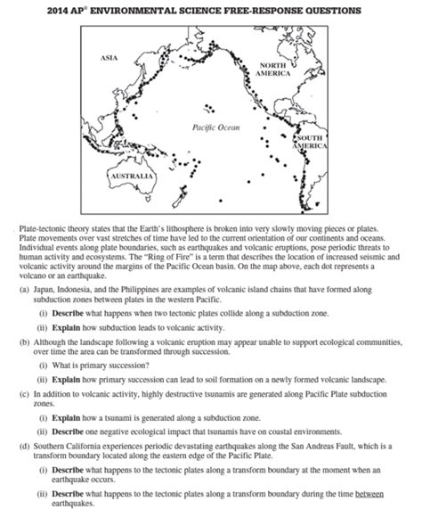 [Solved] 2014 AP ENVIRONMENTAL SCIENCE FREE-RESPONSE QUESTIONS ASIA ...