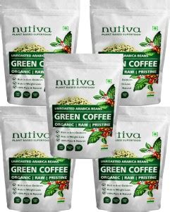 Nutiva Pack of 5 Green Coffee Beans - 750 Gram Each | For Immunity ...