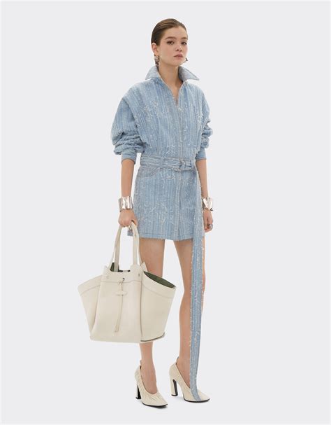 Large tote bag in nubuck leather