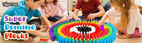 Toyshine 240 pcs 12 Color Wooden Dominos Blocks Set, for Kids Game ...