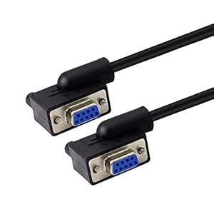 34 cm DB9 Right Angle Serial Cable. RS232 Female to Female Right to ...