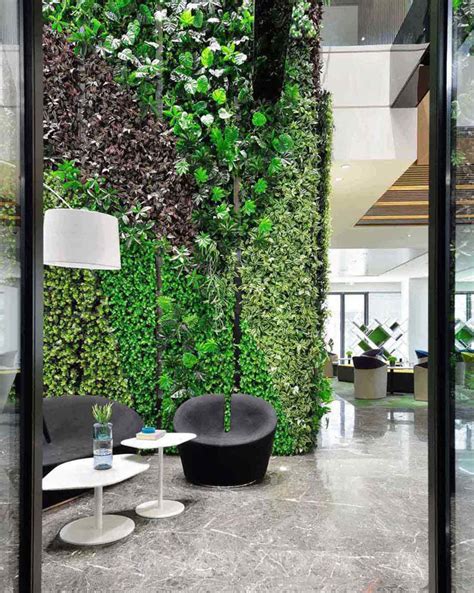 办公楼室内植物墙，大自然绿植造景 - 成都天海铭园