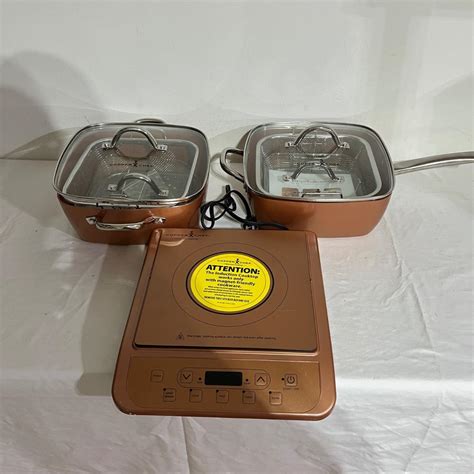 Copper Chef Induction Cooktop & Two Copper Chef Pans (G-MG ...