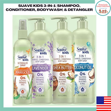SUAVE Kids Natural and Tear-Free 3-in-1 (Body Wash, Shampoo and ...
