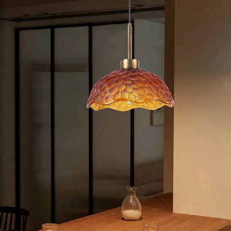 Amber Hive – Textured Glass Dome Pendant Light – Light Art Studio ...