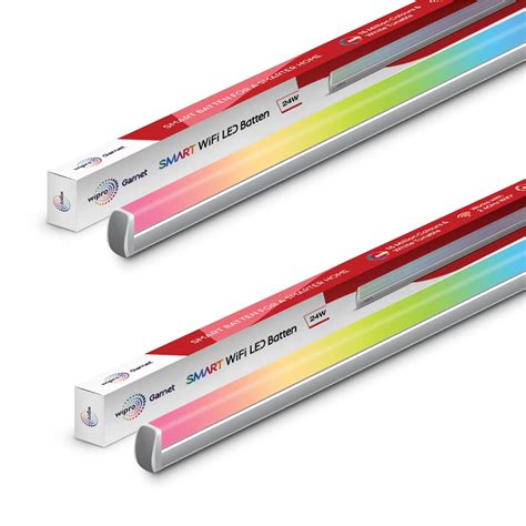 wipro Next Smart Wi-Fi 24W CCT+RGB LED Batten | 16 Million Colours ...