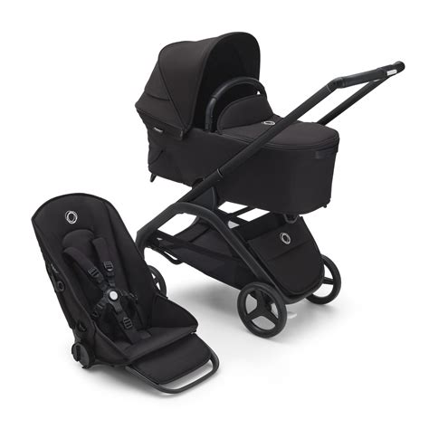 Bugaboo Dragonfly bassinet and seat stroller Midnight black sun canopy ...