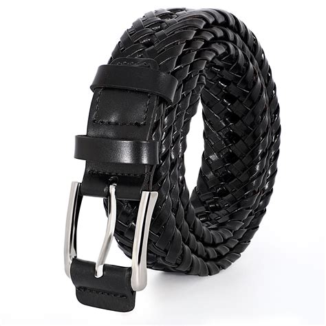 WHIPPY Braided Leather Belts for Men, Mens Woven Belt for Jeans Pants ...
