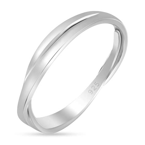 ZAVYA 925 Sterling Silver Designer Rhodium Plated Adjustable Ring for ...