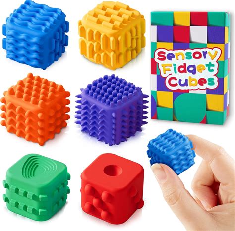 Amazon.com: Fidget Cube Toys for Kids Adults Textured Silicone Sensory ...