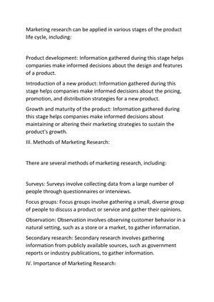 Marketing Research notes - Marketing Research Marketing research refers ...