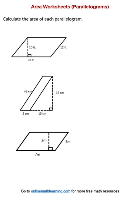 Image result for Parallelogram Area Problems