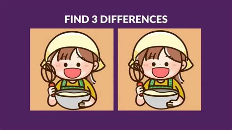 Only 1 in 100 can find 3 differences in the cooking girl pictures in 10 ...